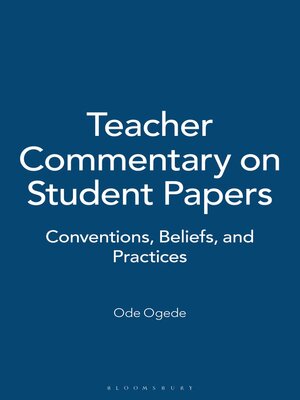 cover image of Teacher Commentary on Student Papers